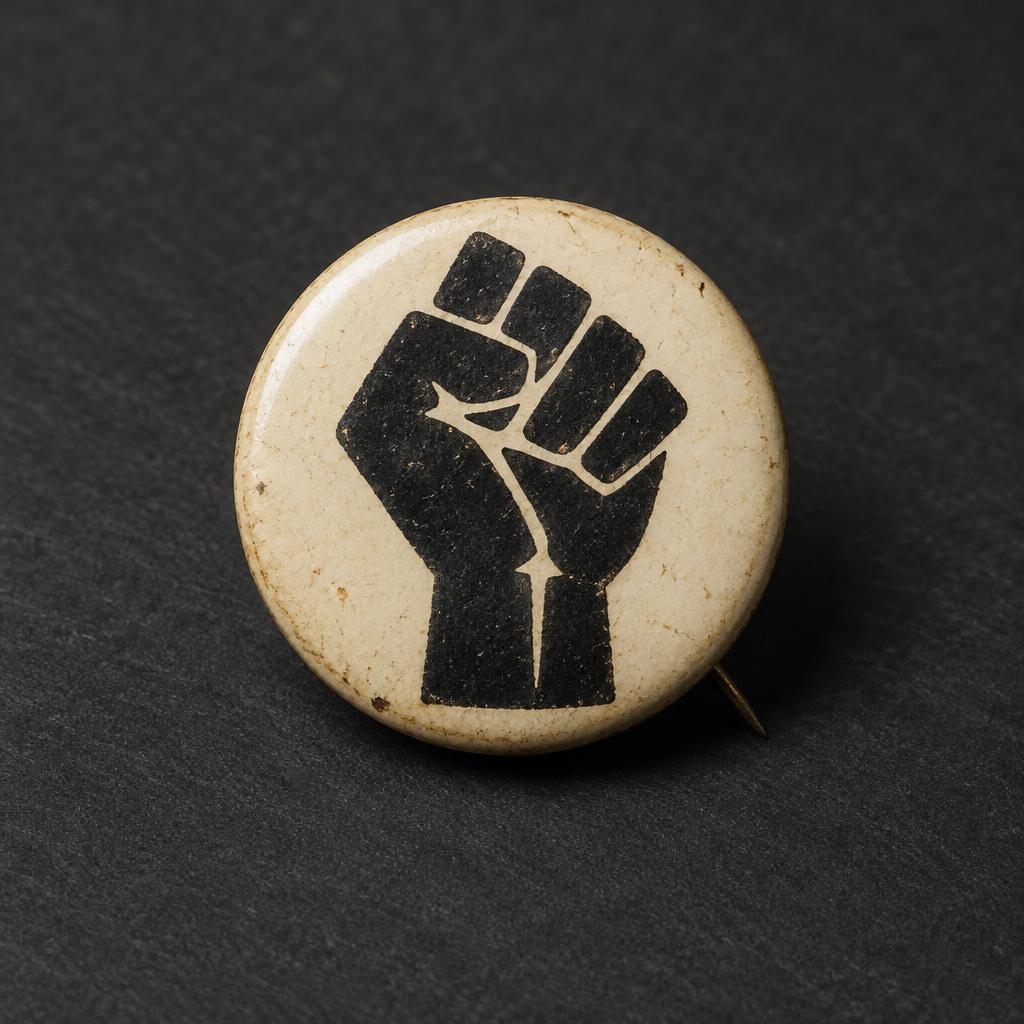 Raised Fist Pinback Button